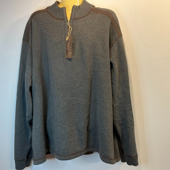 Pronto Uomo Blue Men's Reversible Brown Grey Mock Neck Sweater - Size 3X - NWT - Picture 6 of 8